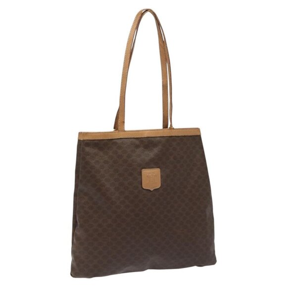 CELINE Macadam Canvas Tote Bag PVC Brown Auth 112928 - Picture 1 of 14